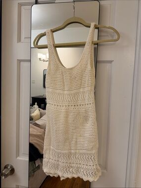 Hollister Women’s Cream Crochet Tank Dress in size XS